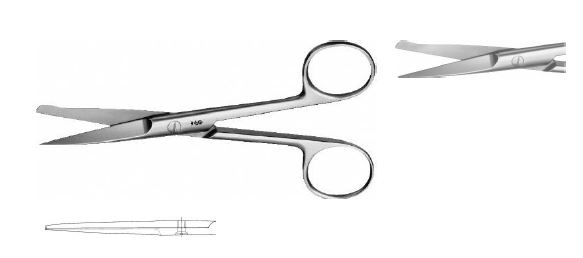 Ножиці для розрізання загострені прямі 145 мм